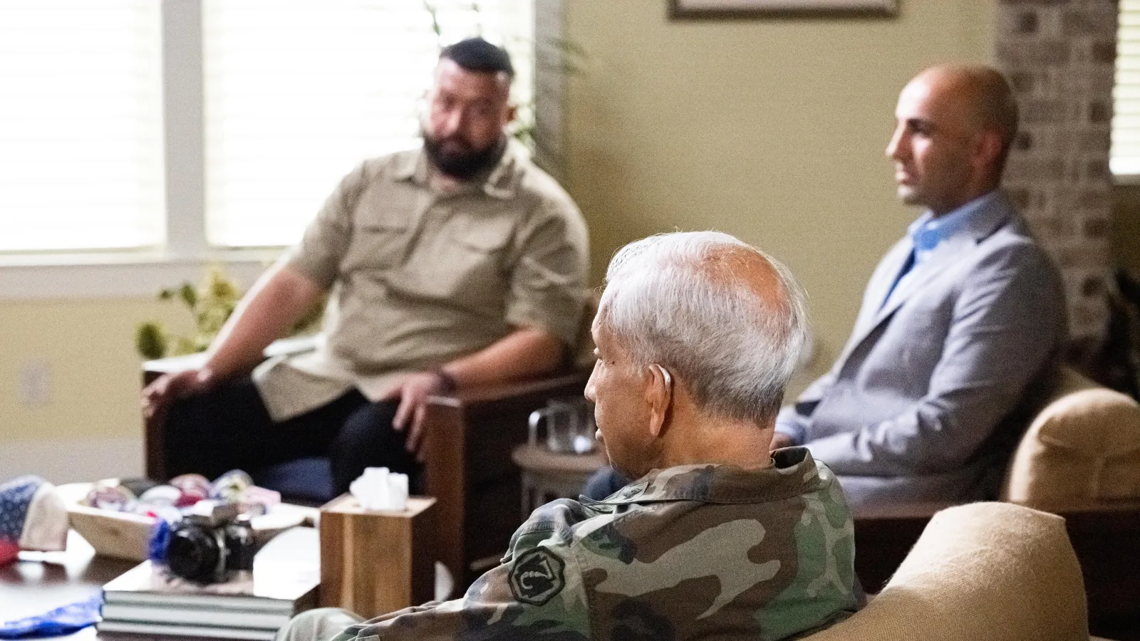 Nick Paz, Mazin Mozan, and Dr. Sam Babu sit in conversation.